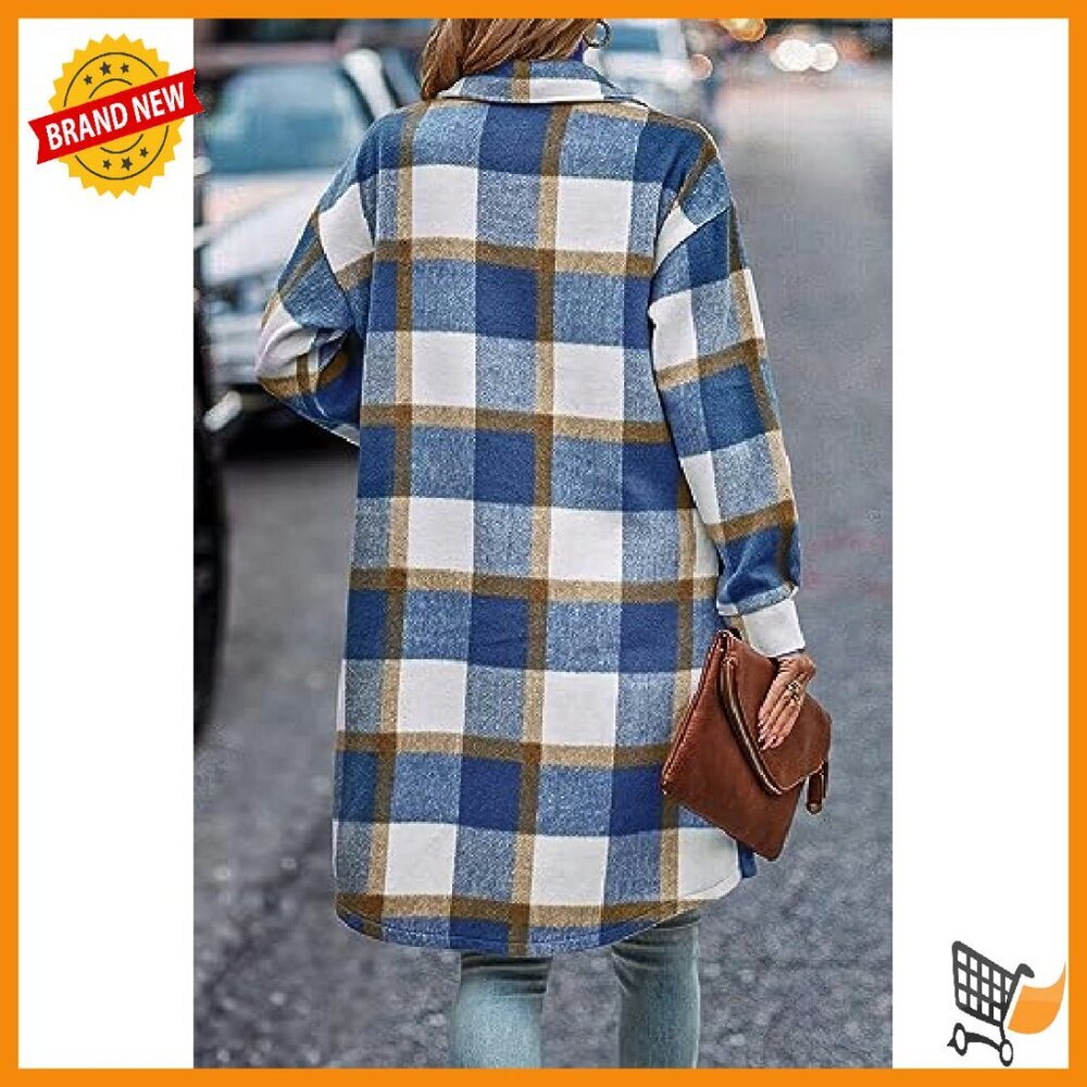 Wool Blend Plaid Shacket Jacket Button Up Flannel… - image 7